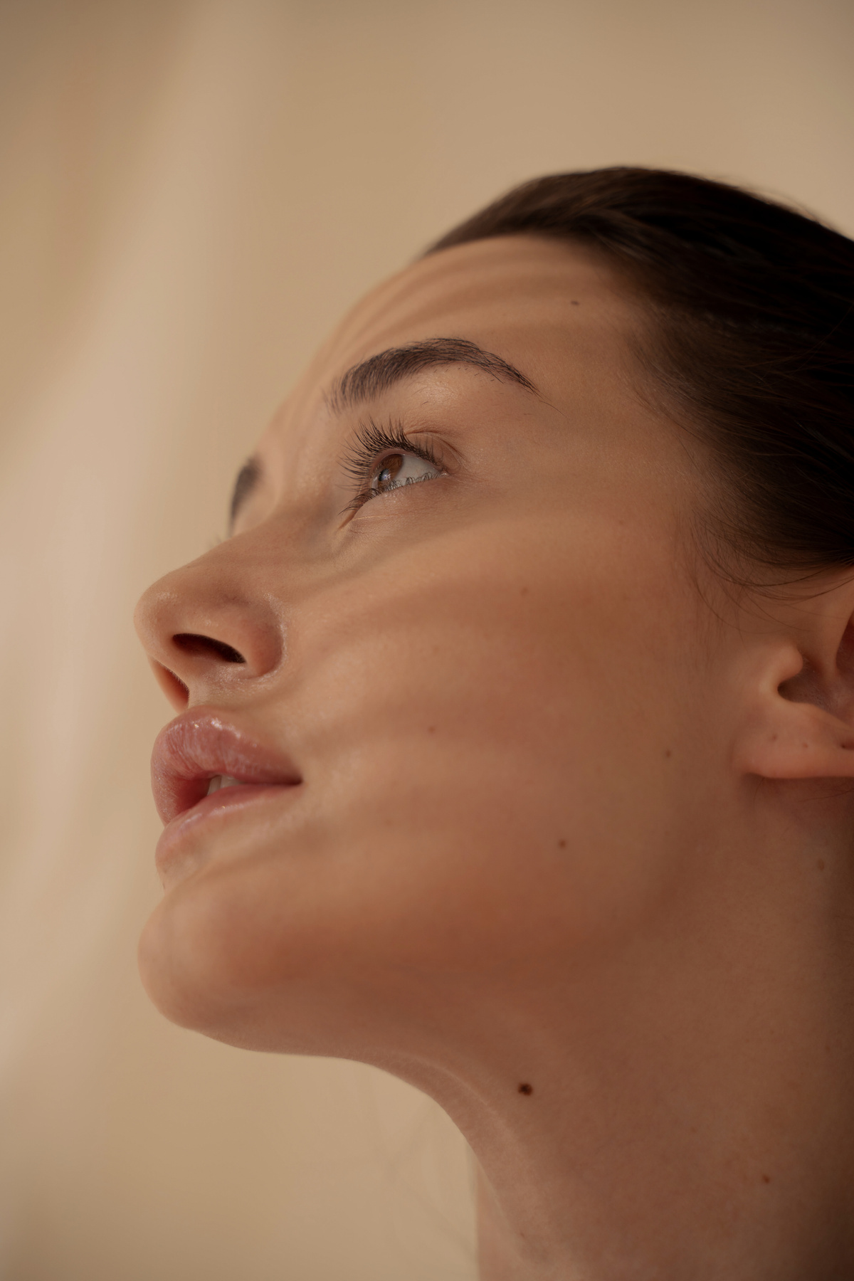 Portrait of a Woman with Moles on Skin